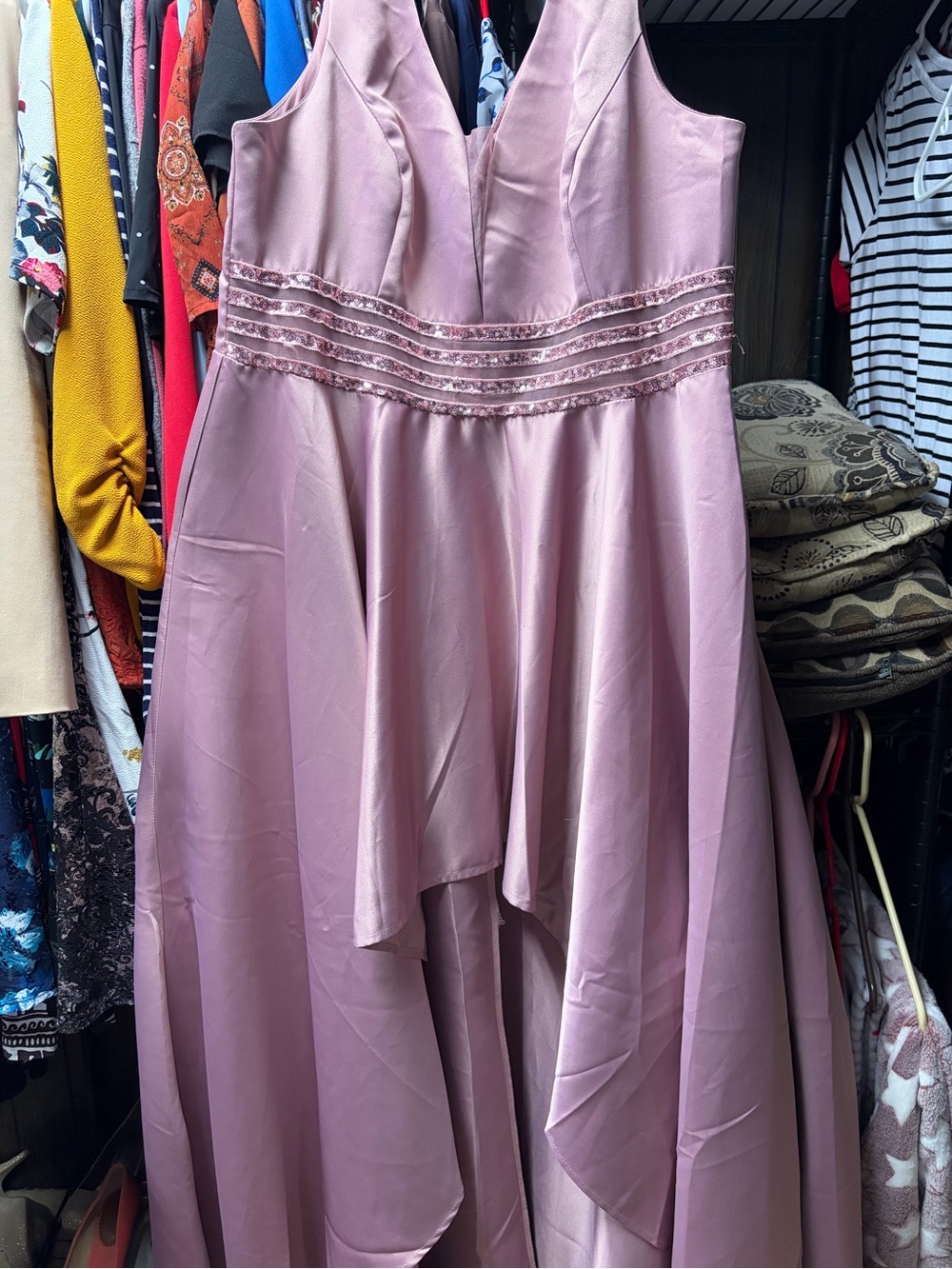 Ever Pretty Dusty Rose Satin Evening Dress